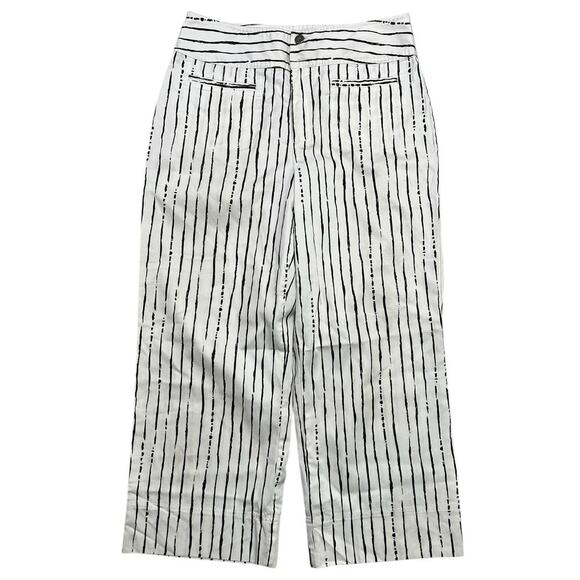 CHICO’S Women’s‎ Black / White Striped Cropped Dress Pants - Plus Size - 1 - Picture 3 of 7